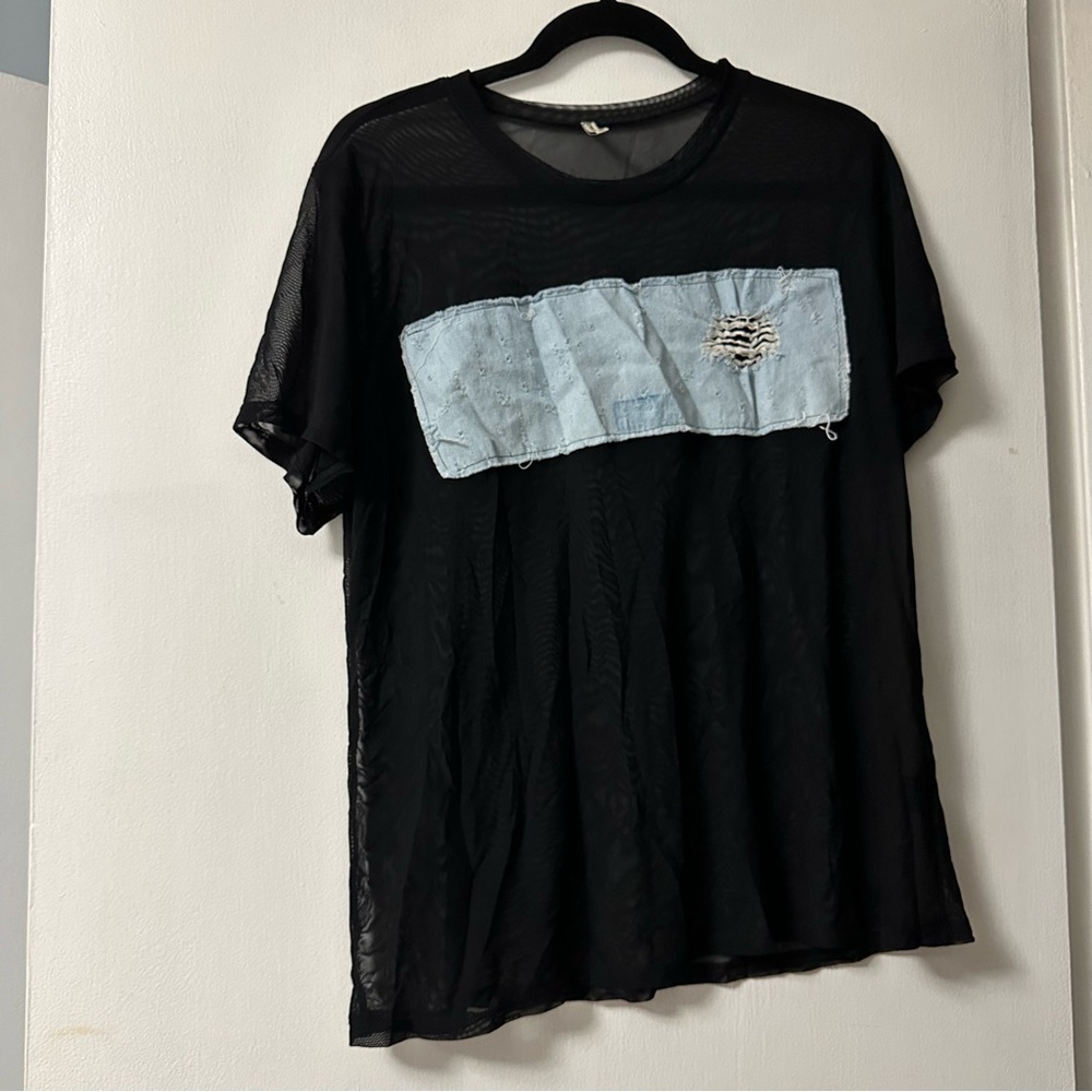 Emma & Sam Black and Blue Short Sleeve Tee